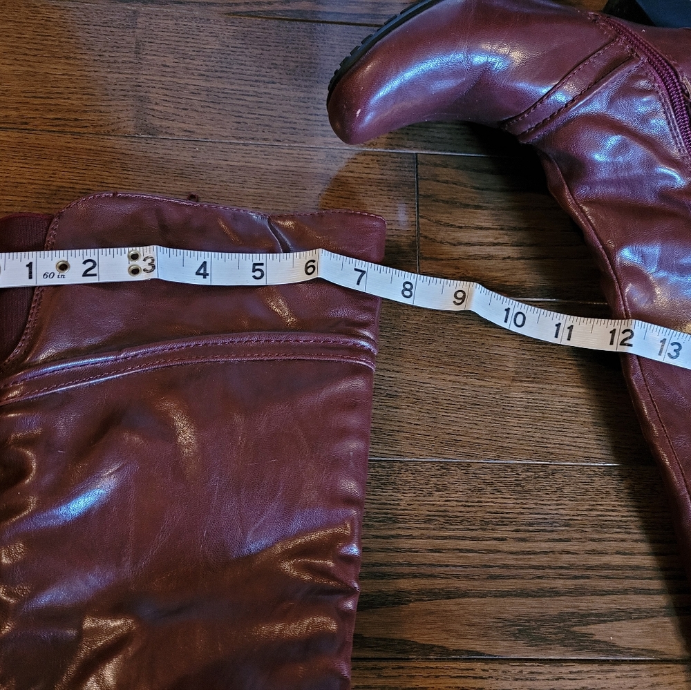 Boots, burgundy, only worn twice to car, size 7 - Picture 6 of 7